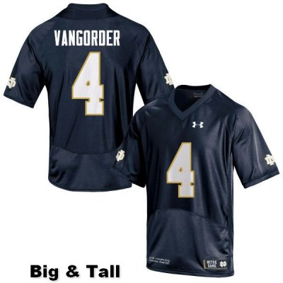 Notre Dame Fighting Irish Men's Montgomery VanGorder #4 Navy Blue Under Armour Authentic Stitched Big & Tall College NCAA Football Jersey TZD6299EK